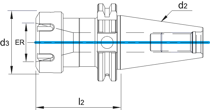 Phantom ISO 15488-C (DIN 6499-C) ER Spantanghouder, ISO 7388-1 (DIN 69871)