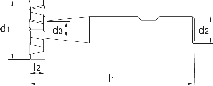 Phantom HSS-E Schijfspiefrees (Woodruff-frees) DIN 850-D kruisvertand