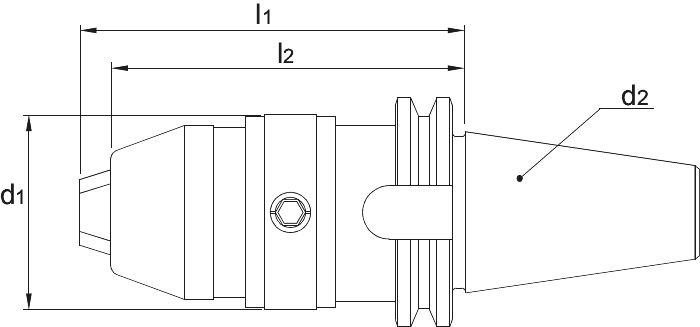 Phantom Ultra Precisieboorhouder, type XPF, compleet met spansleutel, ISO 7388-1 (DIN 69871)