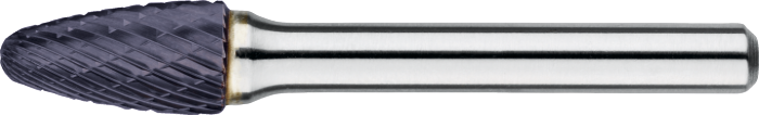 Phantom Hardmetaal Stiftfrees model F, boomvorm met ronde kop, schacht 6 mm, TiAlN