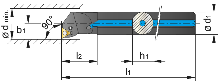 Phantom Blindboorbeitel, 90° A-PTFNR/L