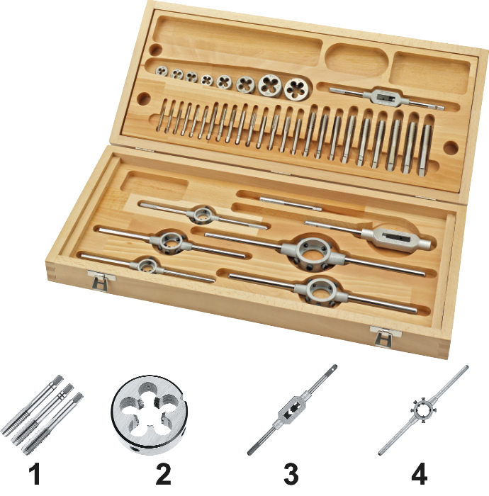 International Tools ECO PRO HSS Set Draadsnijden in houten cassette