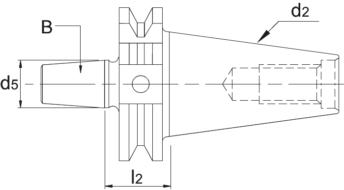Phantom DIN 238 Boorhouderstift, B-opname, ISO 7388-1 (DIN 69871)
