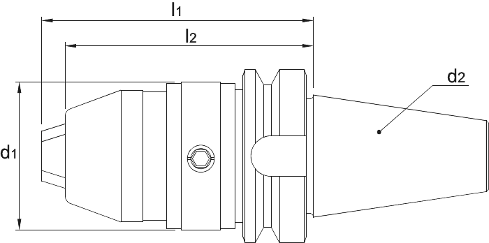 Phantom Ultra Precisieboorhouder, type XPF, compleet met spansleutel, ISO 7388-2 (MAS-BT)