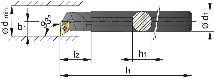 Phantom Blindboorbeitel, 93° S-SDUCR