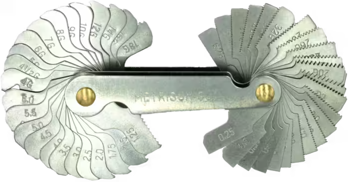 International Tools ECO PRO Schroefdraadmeter Metrisch‚ BSW (Whitworth) M-P0‚25-6‚0/BSW-TPI4-28 (Serie 28.825)