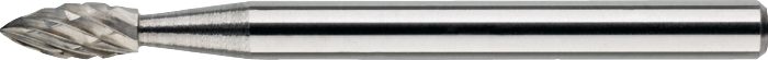 Phantom Hardmetaal Stiftfrees model H, vlamvorm, schacht 3 mm