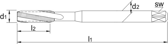 Phantom HSS-E Machinetap DIN 371 Metrisch