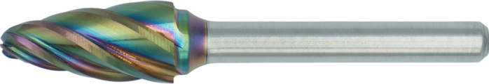 Phantom HP2 ALU Hardmetaal Stiftfrees model F, boomvorm met ronde kop, schacht 6 mm, ta-C