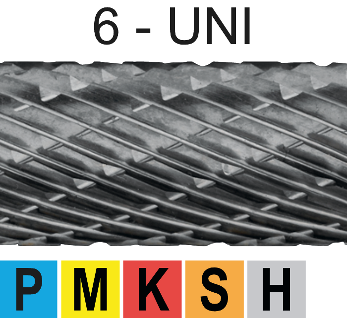 Phantom Hardmetaal Stiftfrees model N‚ omgekeerde kegelvorm‚ schacht 3 mm 6-UNI 3x4x3x38mm