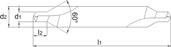 Phantom HSS Centerboor DIN 333-A links, 60°