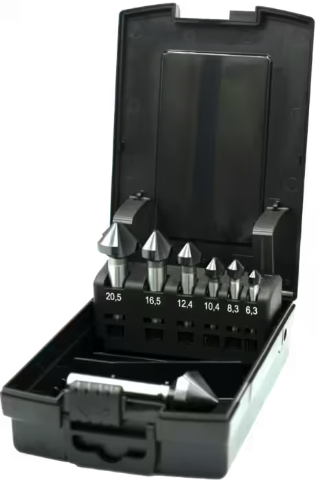 Phantom HP2 UNI HSS-E Set Vari Verzinkboren DIN 335-C 42.548, 90°, 3 snijkanten, AlTiN-X (Serie 49.264)