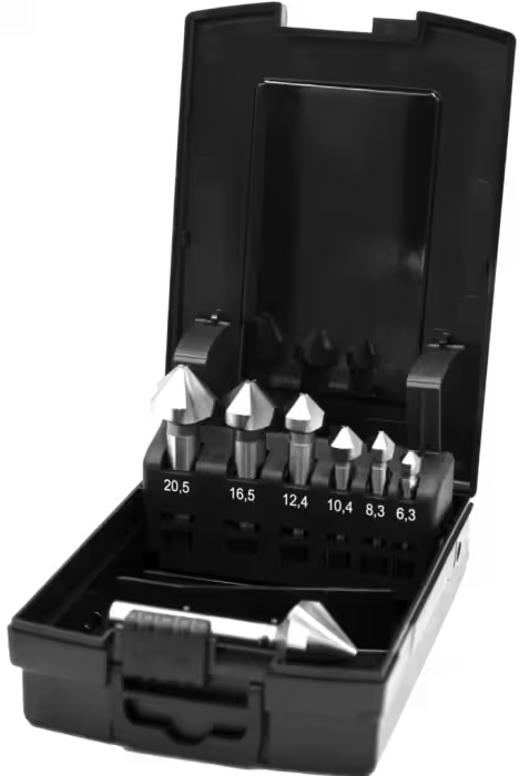 Phantom HP2 UNI HSS-E Set Vari Verzinkboren DIN 335-C 42.557, 90°, 3 snijkanten, met drievlaks schacht (Serie 49.265)