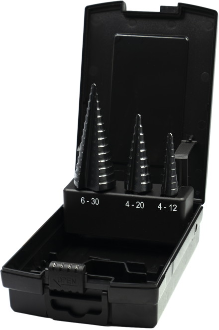 Phantom HSS Set Getrapte Plaatboren‚ Ergo-Step TiN 4-30 mm