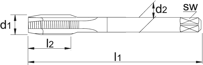 Phantom HSS-E Machinetap DIN 5156 stoomontlaten, roestvaststaal G (BSP) (Serie 25.160)
