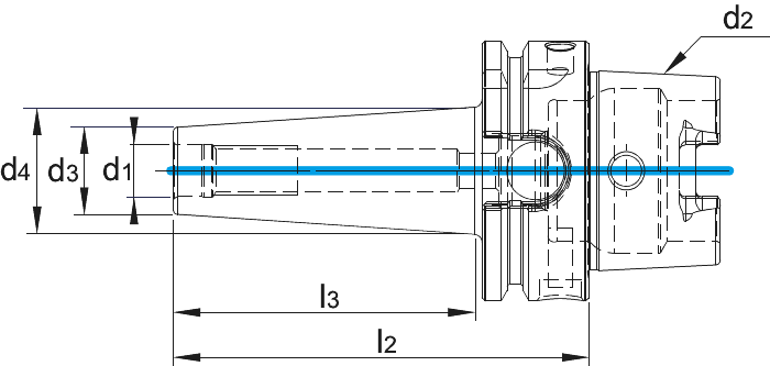 Phantom Opschroef opname, ISO 12164 (DIN 69893)