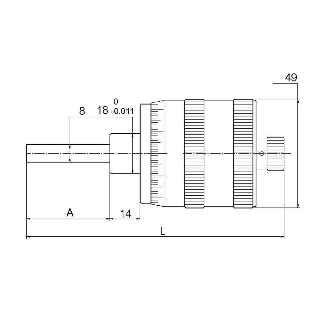 Ingebouwde meetschroef 0-50mm Spindel 8mm, met ratel, vlak-2