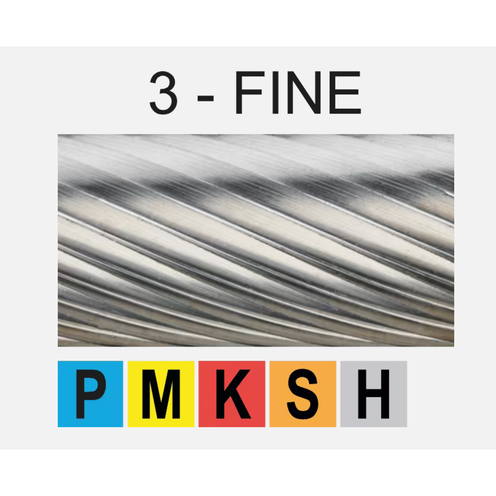 Phantom Hardmetaal Stiftfrees model X‚ schacht 6 mm‚ concave vorm 3-FINE 12‚7x25x6x70mm