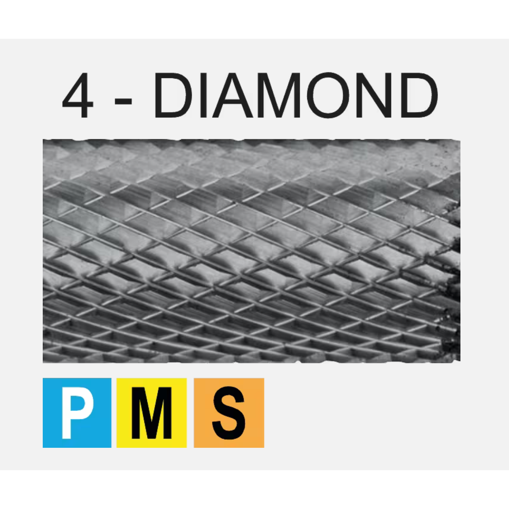 Phantom hardmetaal Stiftfrees model E‚ druppelvorm‚ schacht 6 mm‚ lang 4-DIAMOND 10x16x6x166mm