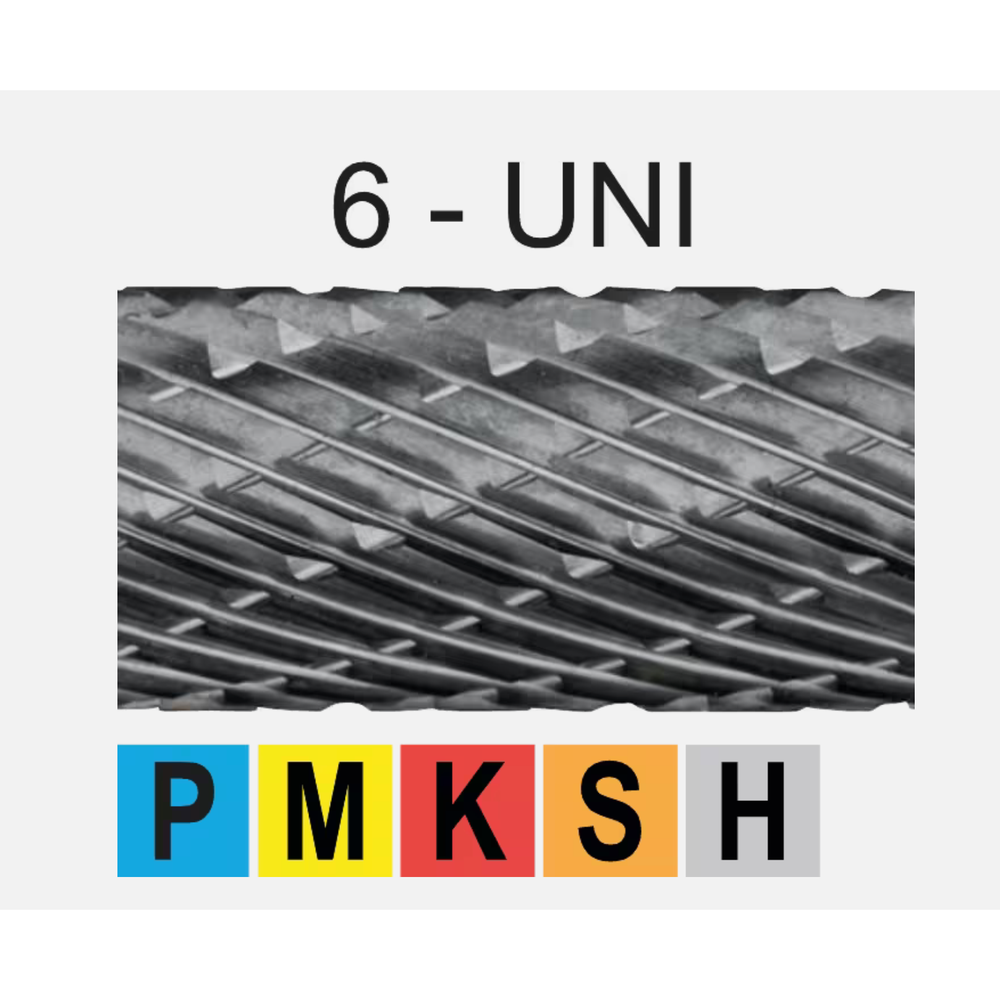 Phantom hardmetaal Stiftfrees model F, boomvorm met ronde kop, schacht 8 mm