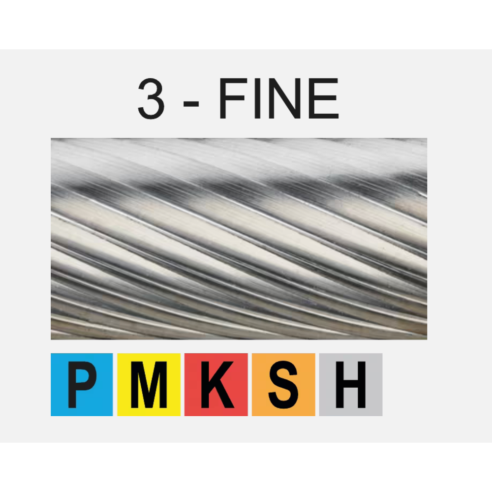 Phantom hardmetaal Stiftfrees model K‚ kegelvorm 90°‚ schacht 3 mm 3-FINE 3x1‚5x3x38mm