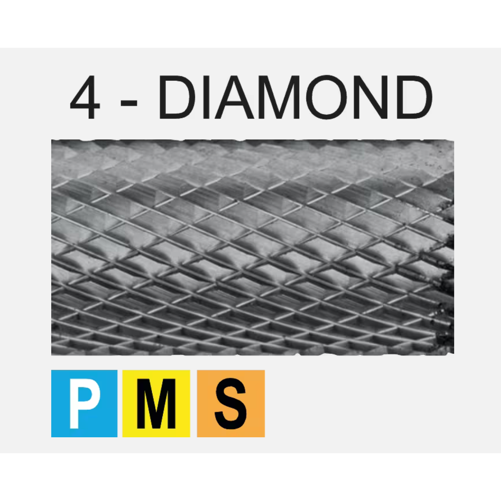 Phantom hardmetaal Stiftfrees model L‚ kegelvorm‚ met ronde kop‚ schacht 6 mm‚ lang 4-DIAMOND 12x28x6x178mm