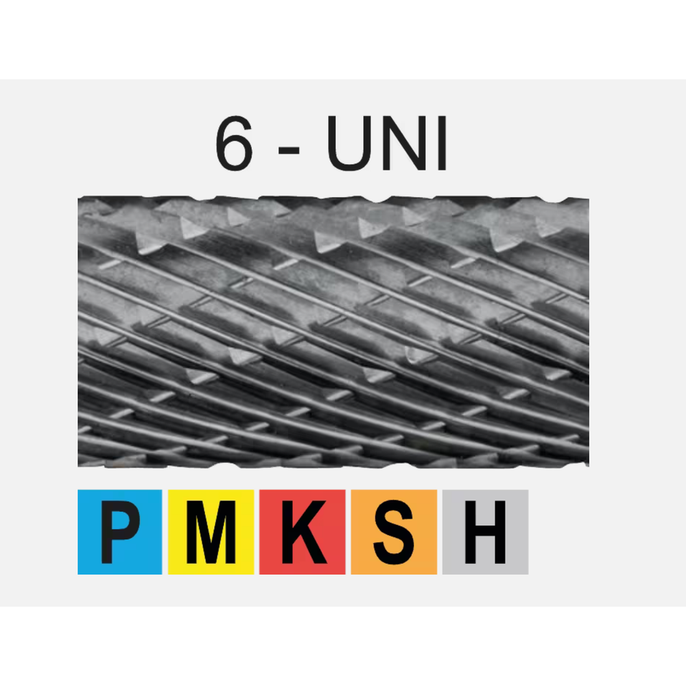 Phantom hardmetaal Stiftfrees model N‚ omgekeerde kegelvorm‚ schacht 3 mm 6-UNI 3x4x3x38mm
