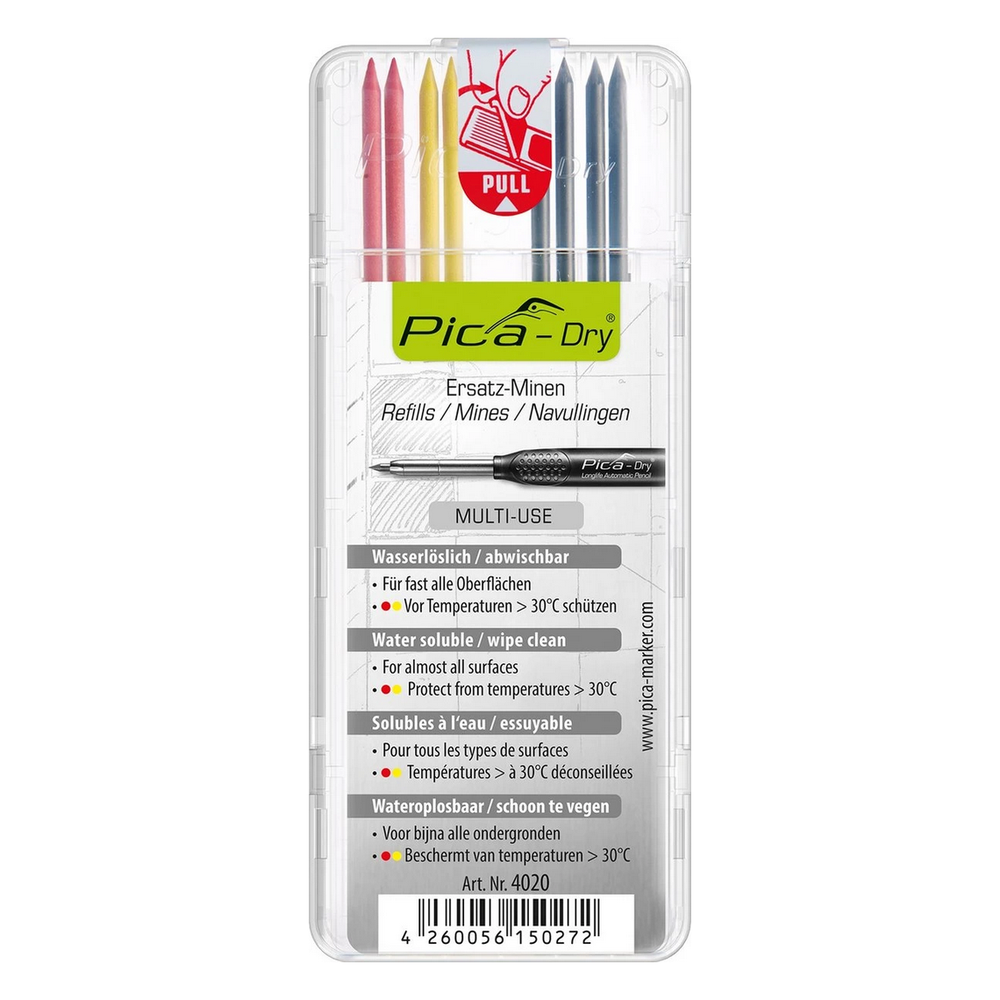 Pica-Dry 4020 Navulling multikleur - 8 staafjes