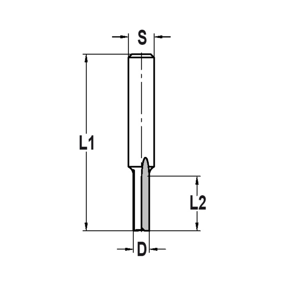 GROEFFREES Ø 5 X 12 MM, TL=49 MM, S=10 MM, HW