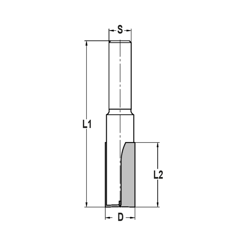 GROEFFREES Ø 14 X 50 MM, TL=100 MM, S=12 MM, HW