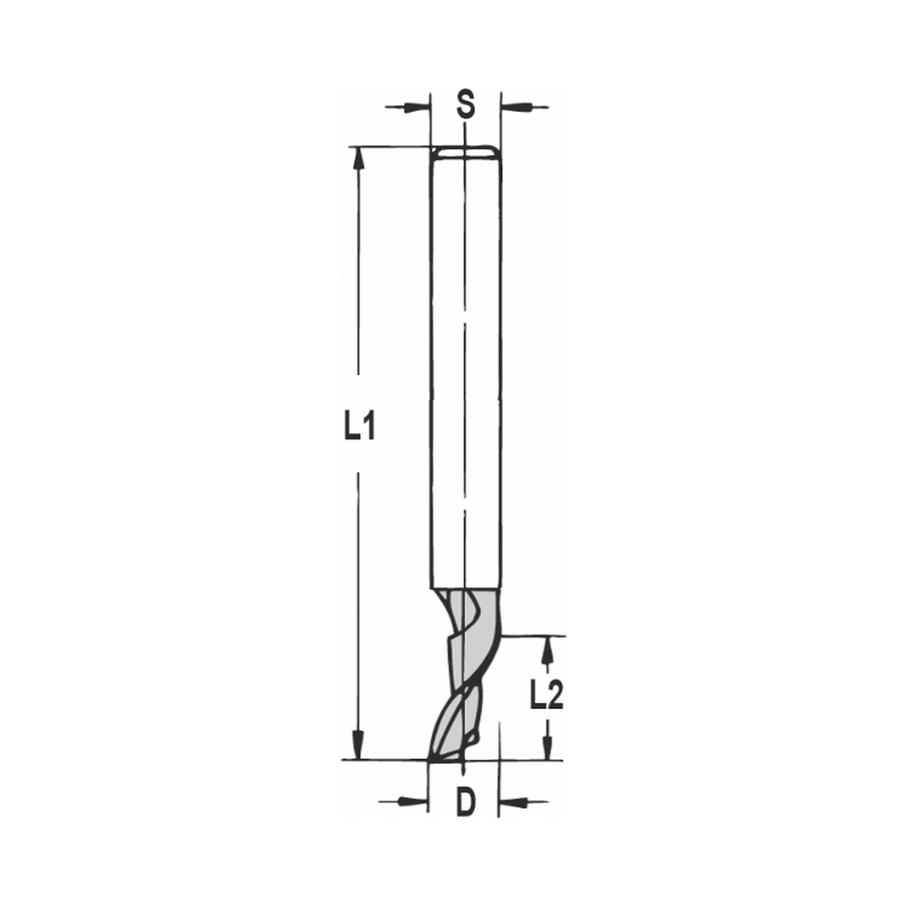 GROEFFREES VOOR ALUMINIUM EN KUNSTSTOF Ø 8 X 14 MM, TL=120 MM, S=8 MM, HS-E