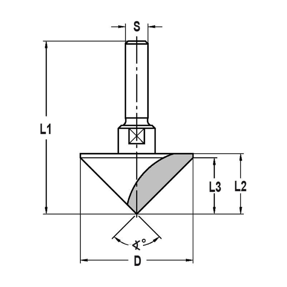 V-GROEFFREES 90°, D=40 MM, S=10 MM, HW, Z=1