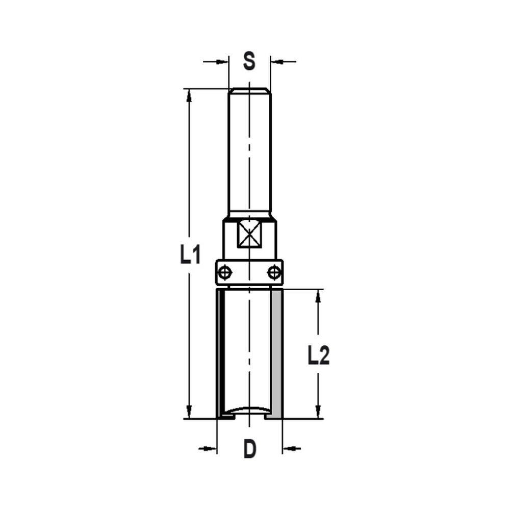KANTENFREES RECHT Ø 12,7 X 25 MM, TL=66 MM, S=6 MM, HW