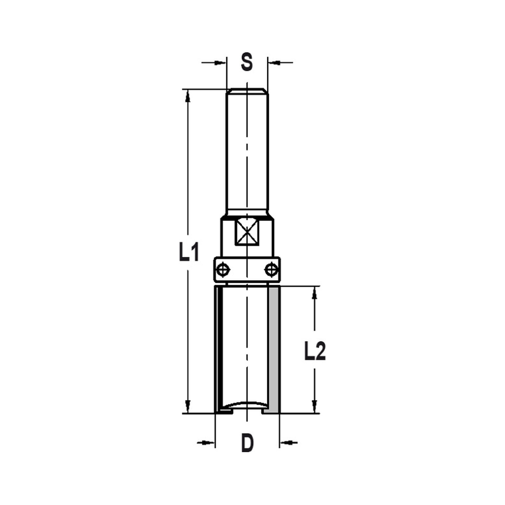 KANTENFREES RECHT Ø 19 X 50 MM, TL=97 MM, S=12 MM, HW