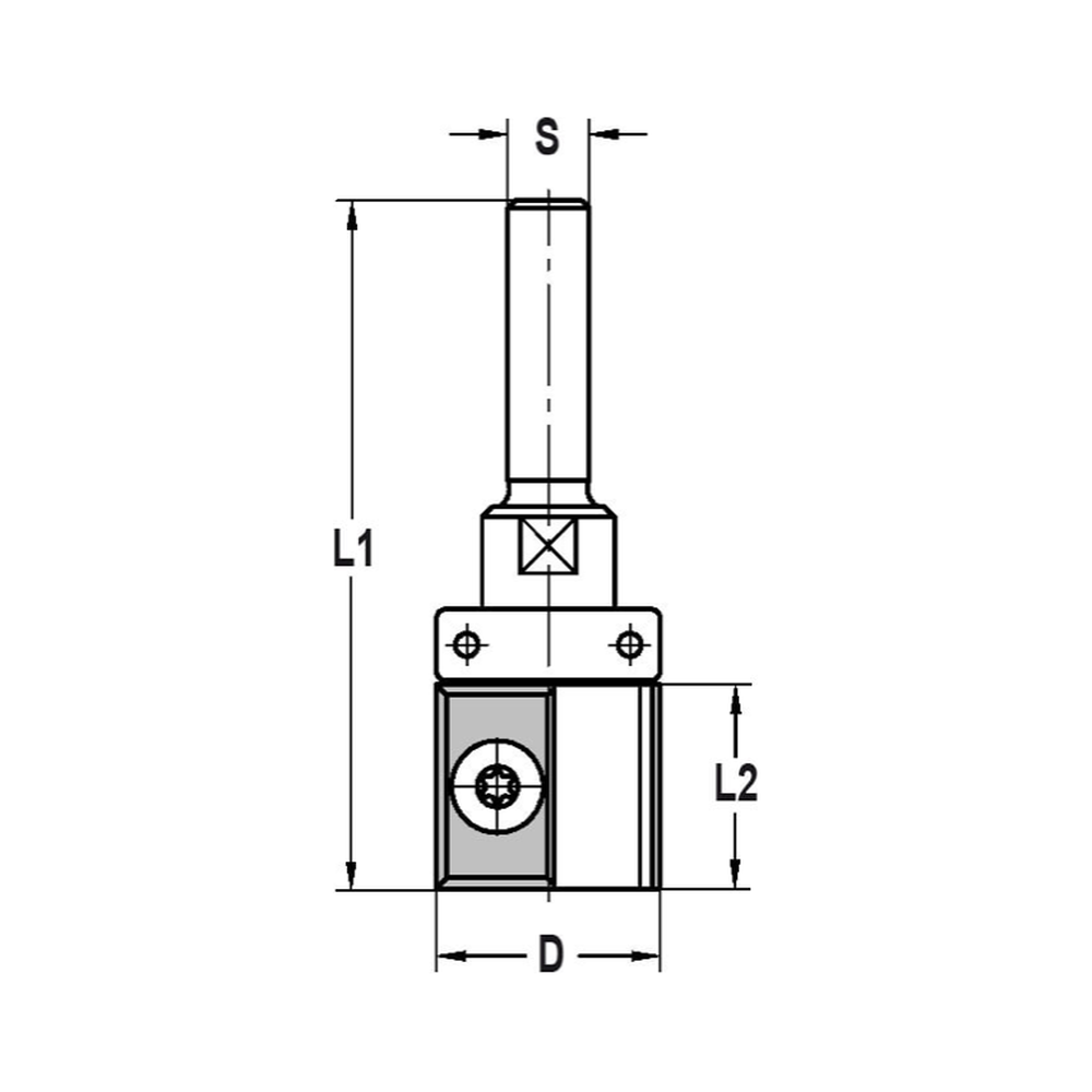 KEERMESKANTENFREES RECHT Ø 22 X 20 MM, TL=63 MM, S=6 MM, HW