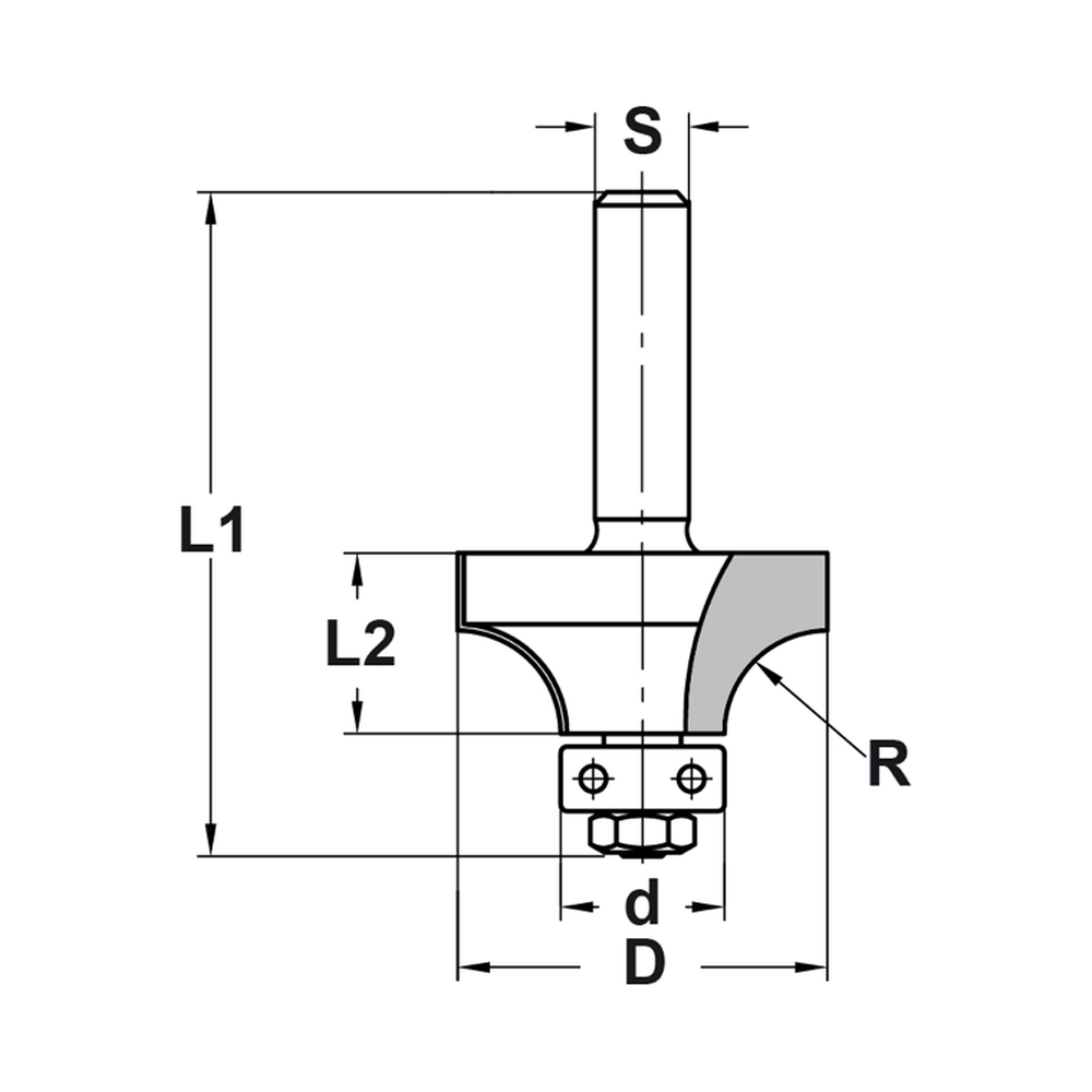 AFRONDPROFIELFREES R=9,5 MM MET LAGER, D=31,7 MM, S=6 MM, HW
