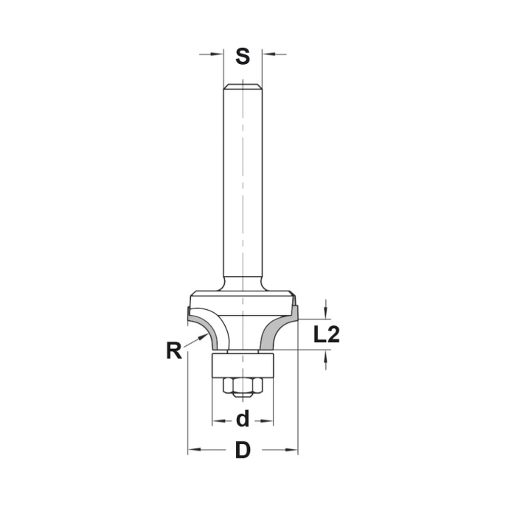DIAMANT AFRONDPROFIELFREES R=5,0 MM LAGER, D=23 MM, S=8 MM, DP