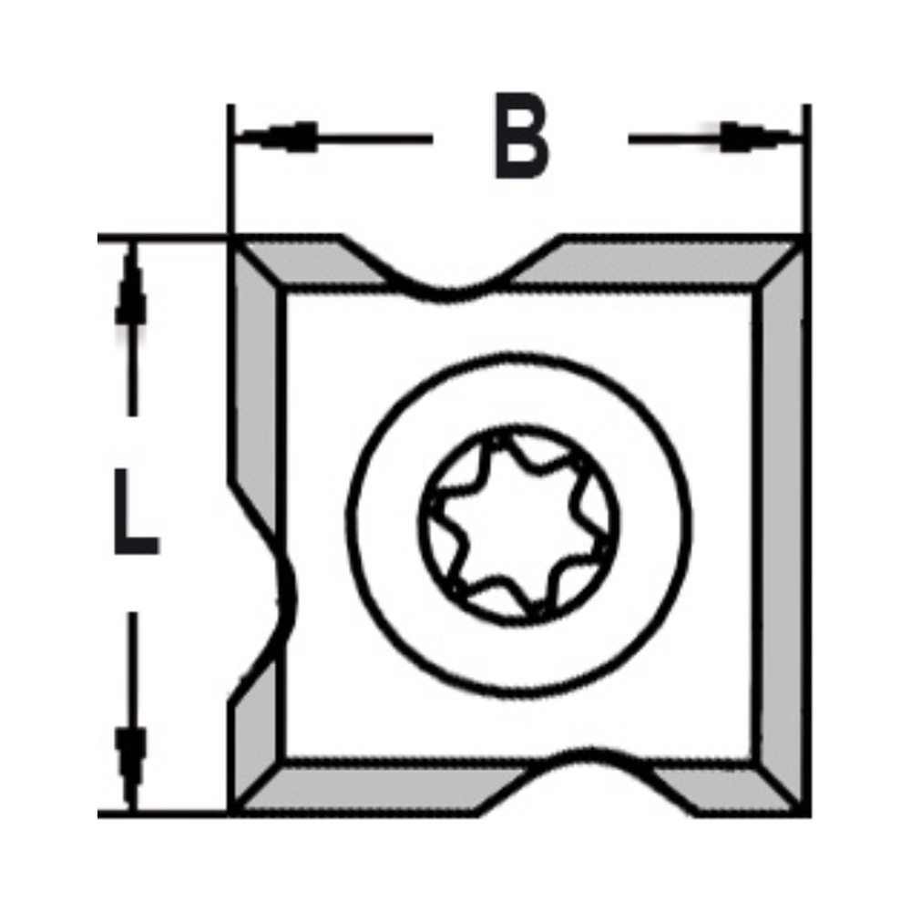COMBI-KEERMES 45° + R=1/2/3 MM, VIERZIJDIG GEPROFILEERD, HW