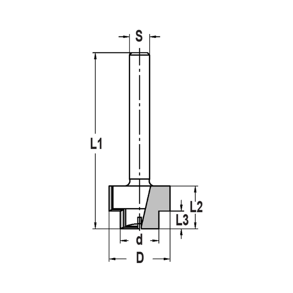 GETRAPTE FREES Ø 24,3 X 15,3 MM, TL=70 MM, S=8 MM, HW