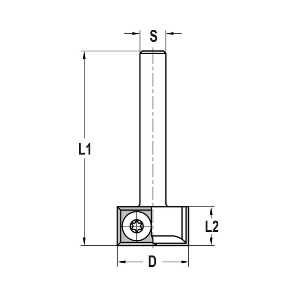 KEERMESSPONNINGFREES ZONDER GELEIDELAGER Ø 22 X 12 MM, TL=60 MM, S=8 MM, HW