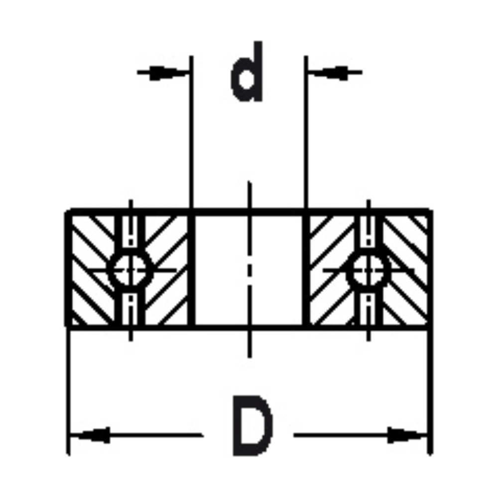 KOGELLAGERS MET ASGAT 6,0 MM Type: D=15,0 x 6,0 mm