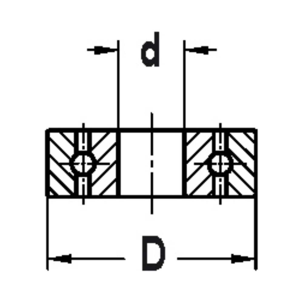 KOGELLAGERS MET ASGAT 6,0 MM Type: D=16,0 x 6,0 mm