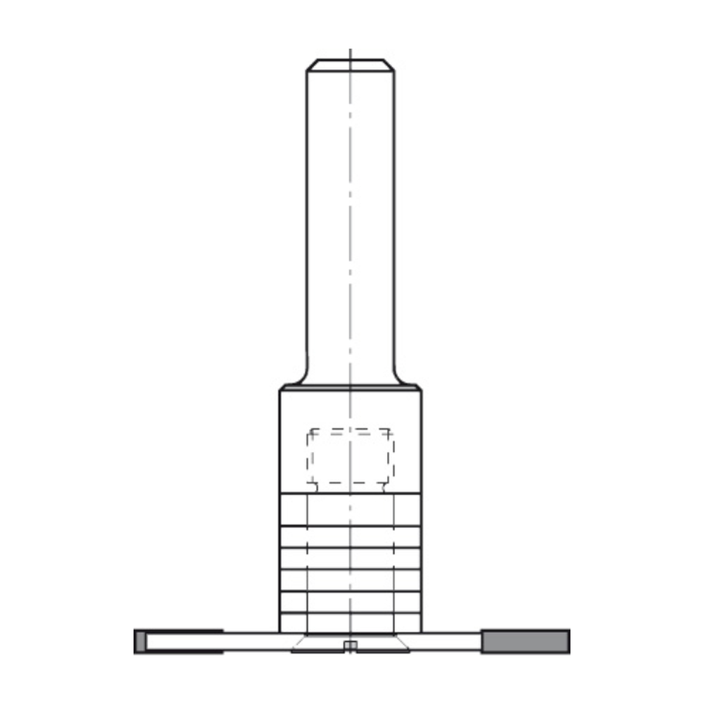 SPINDEL MET VLAKKE ONDERKANT, OPNAME (D) 8,0 MM, L2=15 MM, S=6 MM, HW