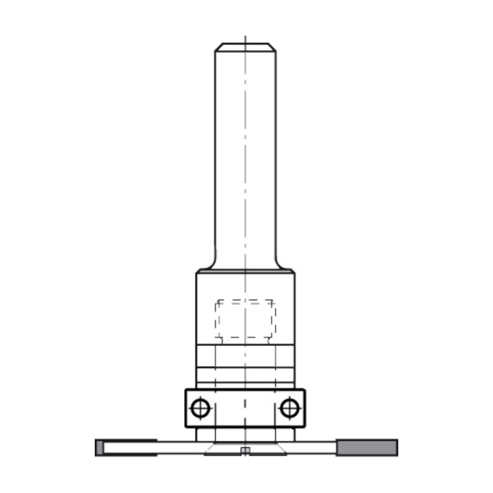 SPINDEL MET VLAKKE ONDERKANT, OPNAME (D) 8,0 MM, L2=15 MM, S=8 MM, HW