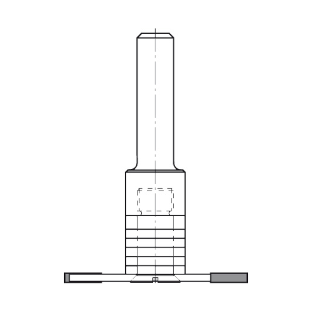 SPINDEL MET VLAKKE ONDERKANT, OPNAME (D) 8,0 MM, L2=15 MM, S=10 MM, HW