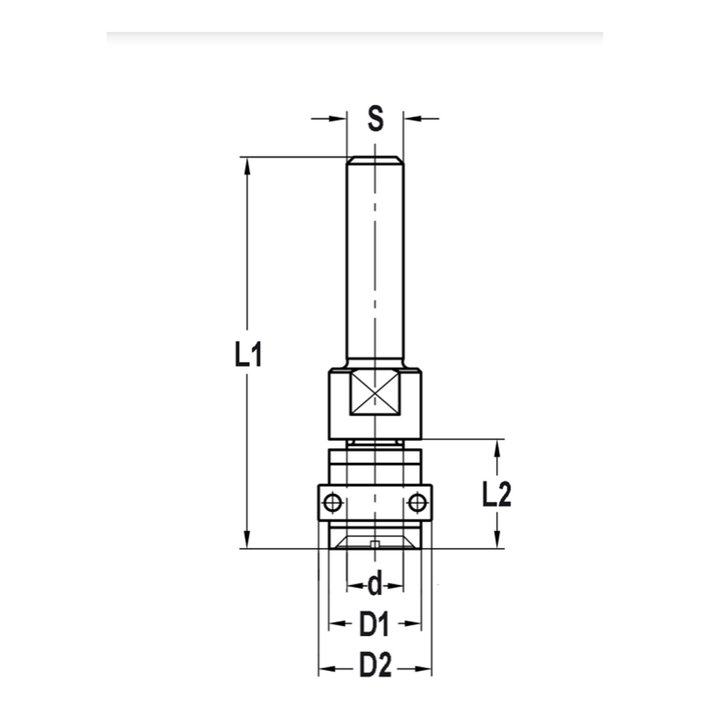 SPINDEL MET VLAKKE ONDERKANT EN LAGER, OPNAME (D) 8,0 MM, L2=15 MM, S=8 MM, HW