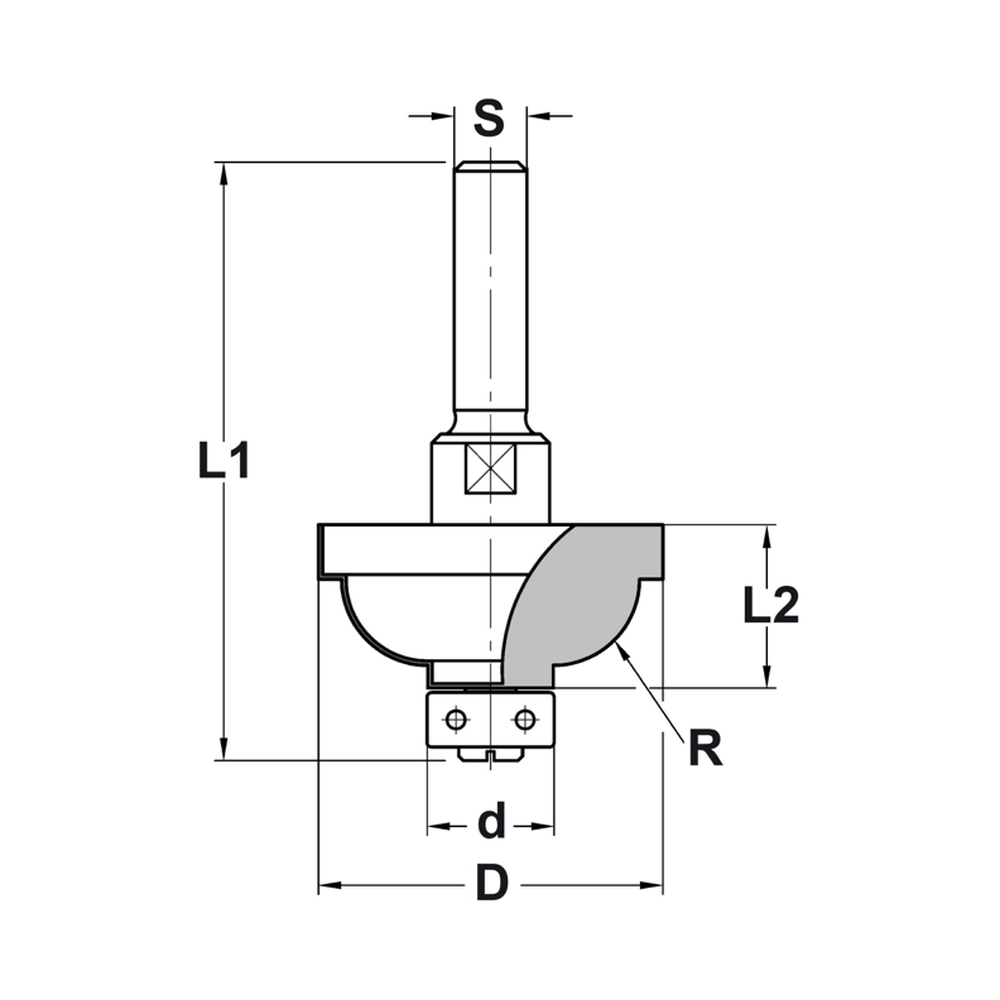 HOLLIJSTPROFIELFREES R=6,35 MM MET LAGER, D=30,7 MM, S=6 MM, HW