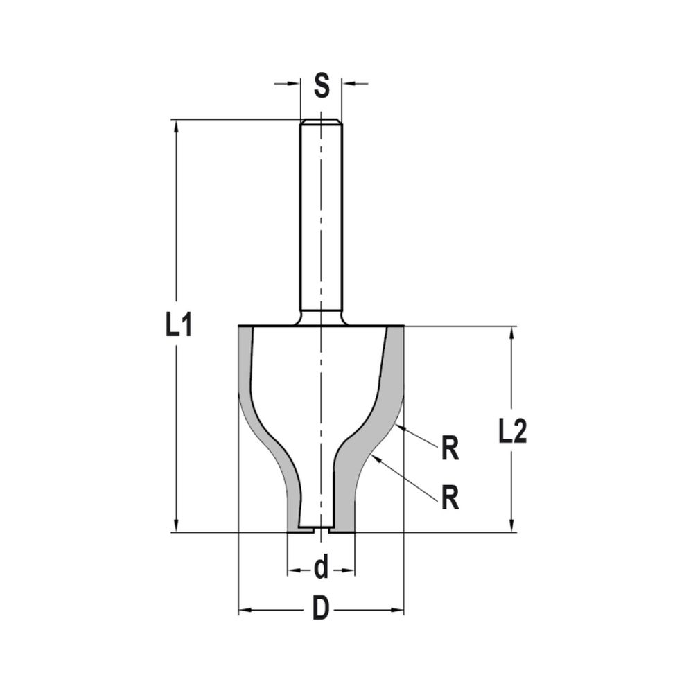 BOSSINGFREES R=16,0 MM ZONDER LAGER, L2=40 MM, S=8 MM, HW