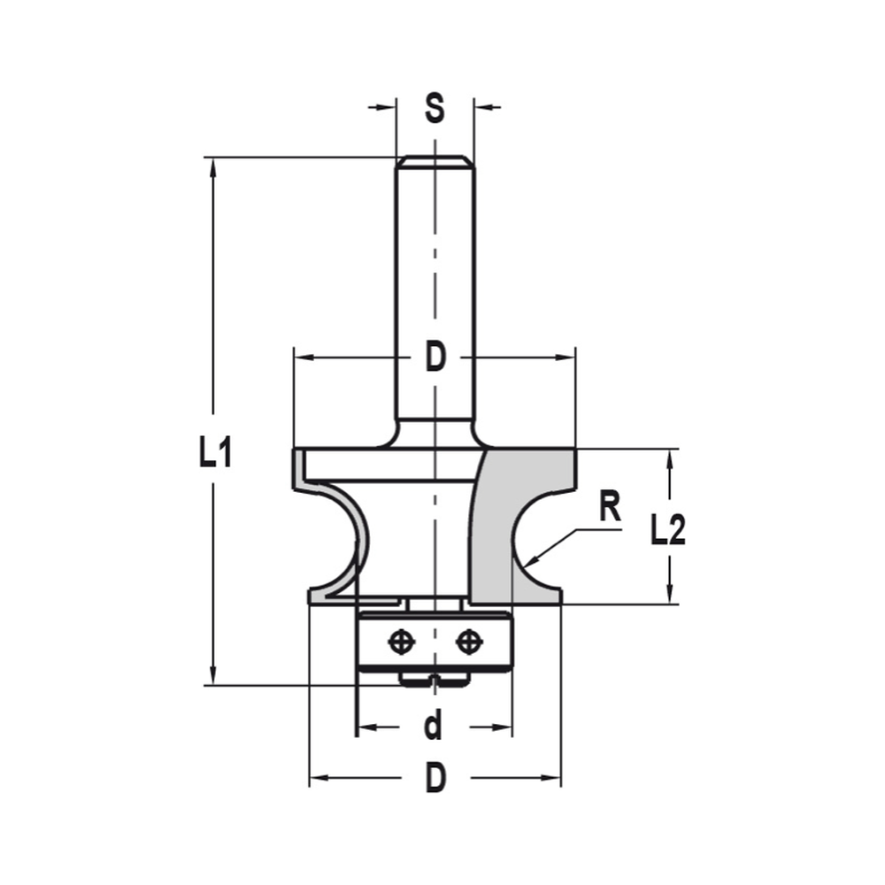 KRAALPROFIELFREES R=5,0 MM MET LAGER, D=29 MM, S=8 MM, HW