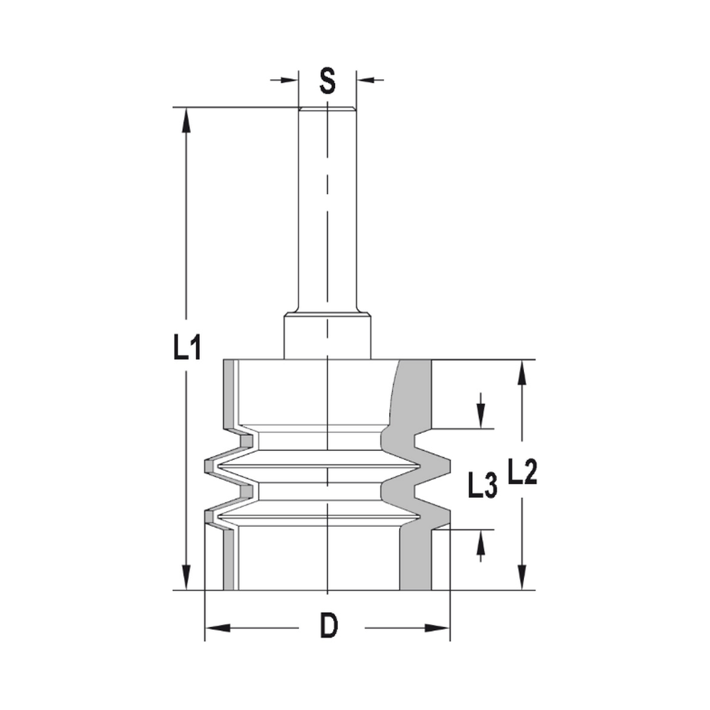 VERLIJMFREES D=34 MM, L2=32 MM, S=8 MM, HW